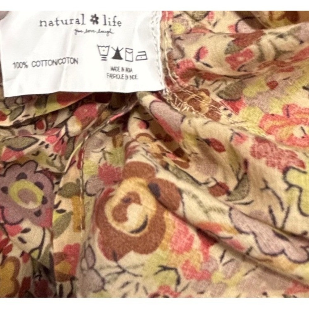 Natural Life Womens Dress Size Large April Floral Maxi Tiered Cotton Boho NWT - Picture 4 of 8
